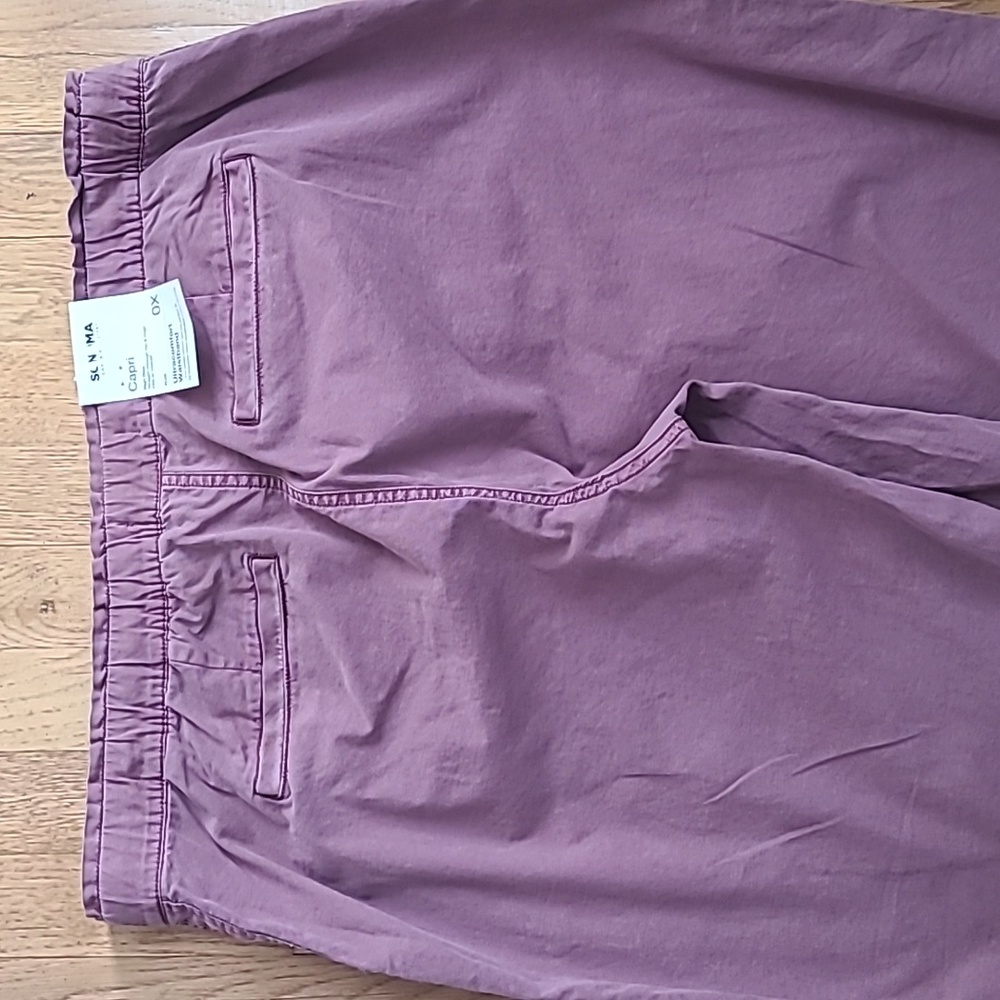 SONOMA BRAND WOMENS PLUS SIZE MAUVE CAPRIS SIZE 0X - Picture 7 of 15